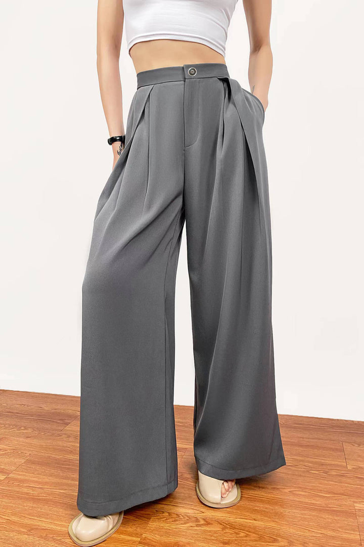 Damen weite Palazzo-Hose mit eleganter Bundfaltenverarbeitung Drune