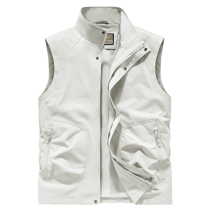 Herren Utility Softshell Weste mit hohem Stehkragen, Reißverschluss & Multifunktions-Taschen Drune