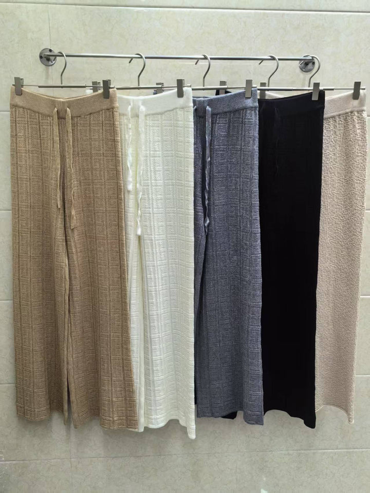 Damen Weite Sommerhose mit elastischem Bund und festem Streifenmuster Drune