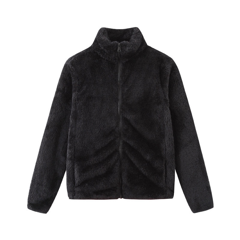 Damen gemütliche Fleecejacke mit hohem Kragen und praktischem Reißverschluss Drune