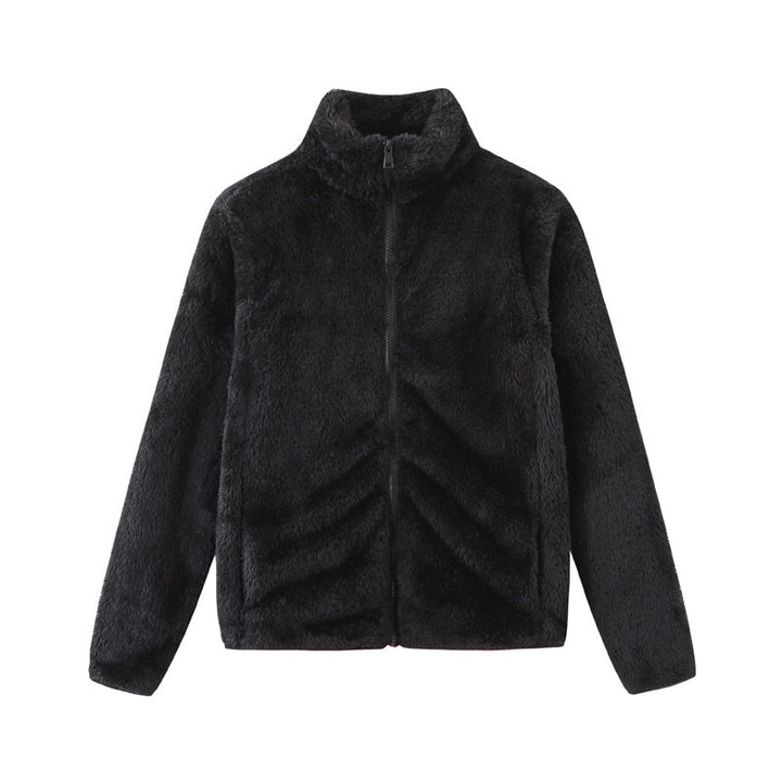 Damen gemütliche Fleecejacke mit hohem Kragen und praktischem Reißverschluss Drune
