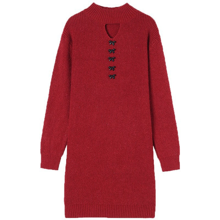 Damen Strickkleid mit dekorativem Ausschnitt und komfortablem Schnitt Drune