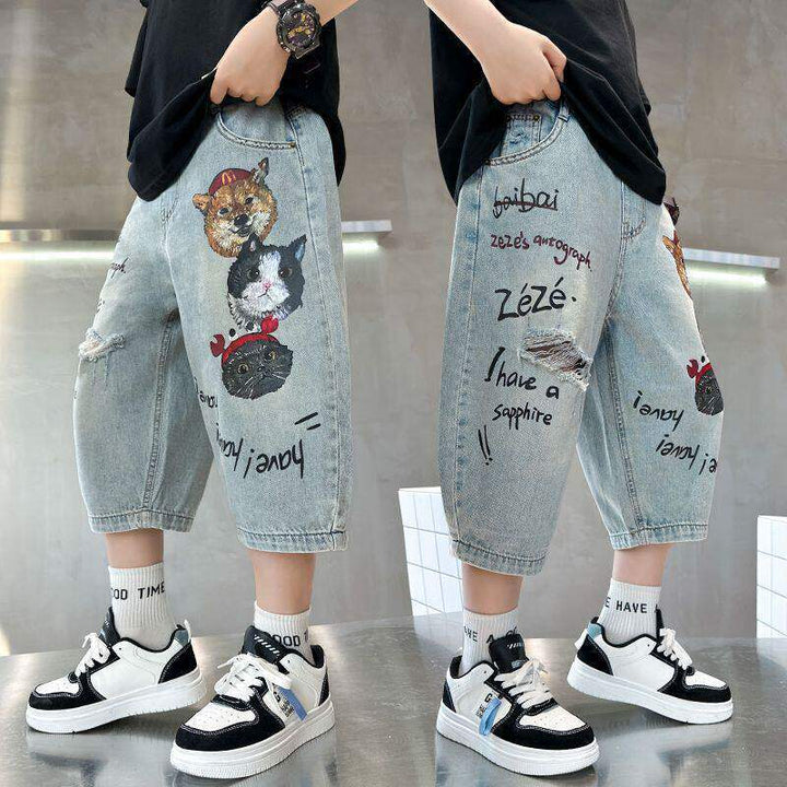 Unisex lockere Denim Hosen Drune