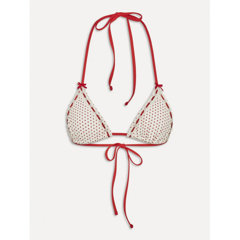 Damen Triangel-Bikini mit verspieltem Punkte-Design und verstellbaren Bindebändern Drune
