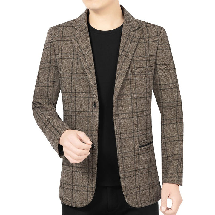 Herren Elegantes Karomuster-Sakko mit leichtem Stretch und Notch-Revers Drune
