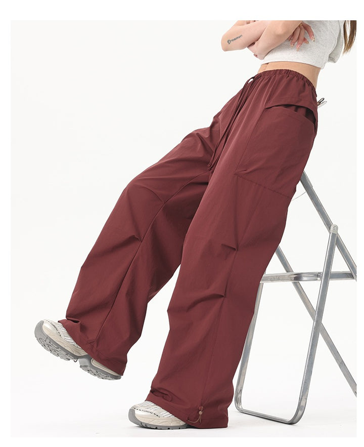 Damen Wide‑Leg Cargo‑Hose mit elastischem Bund & Utility‑Taschen Drune