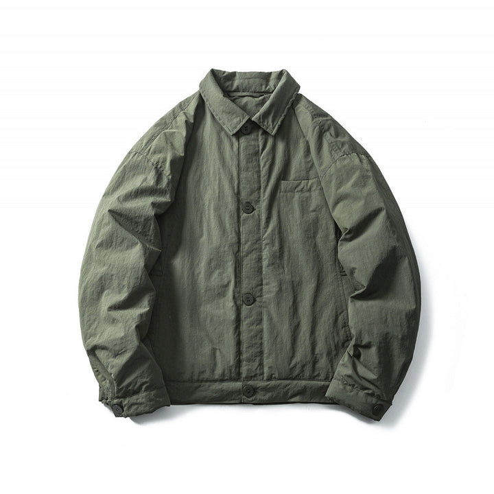 Herren Leichte Oversize-Fieldjacke im Workwear-Stil mit Hemdkragen und Knopfverschluss Drune