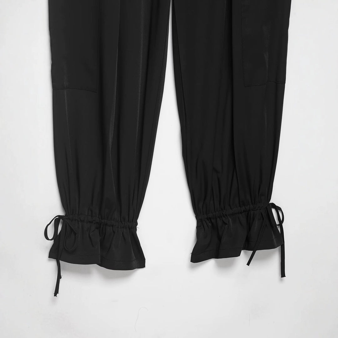 Damen Cargo-Jogginghose mit aufgesetzten Taschen, Bundfalten und Kordel-Säumen Drune