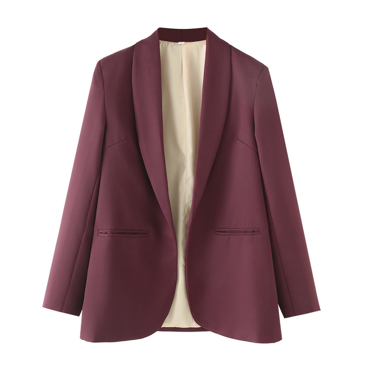 Damen nan eleganter Longblazer mit Schalkragen, unstrukturiertem Fall und paspelierten Leistentaschen Drune