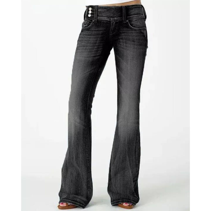 Drune | Beliebte Weinlese Seitenknopf Hohe Taille Skinny Jeans