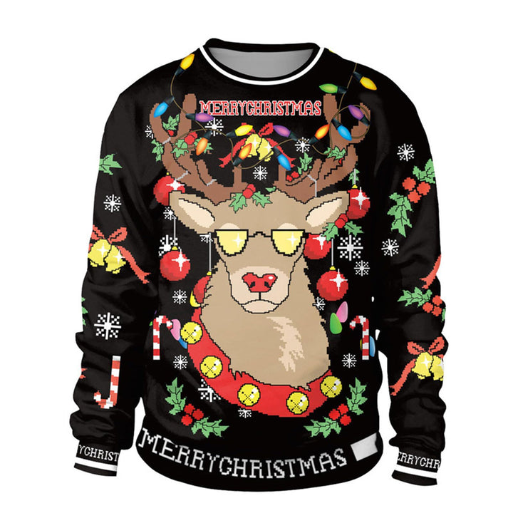 Damen Lustiger Weihnachts-Sweatshirt mit einzigartigem Rentier-Motiv Drune