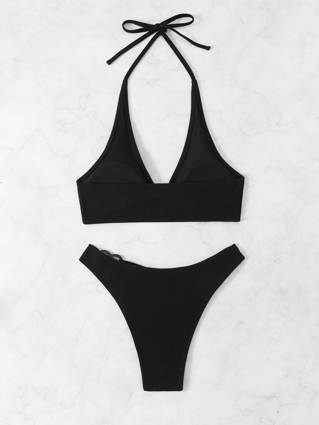 Damen Bikini-Set mit rippierter Textur und verstellbarem Oberteil Drune