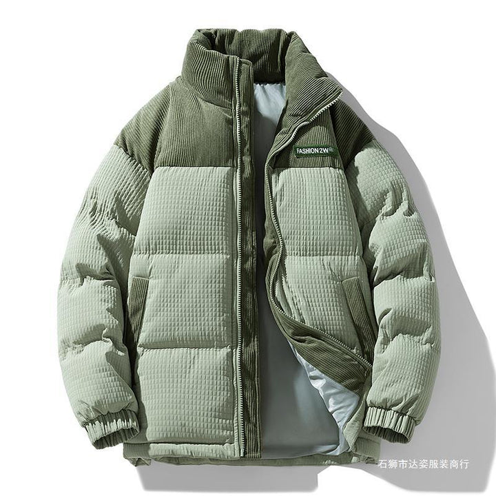 Herren Wattierte Cordoptik Steppjacke mit hohem Stehkragen und Thermofutter Drune