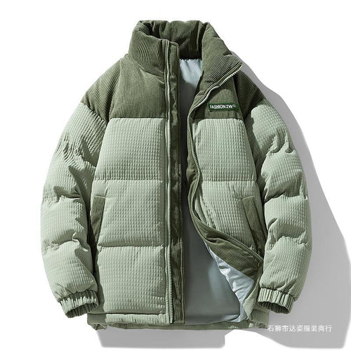 Herren Wattierte Cordoptik Steppjacke mit hohem Stehkragen und Thermofutter Drune
