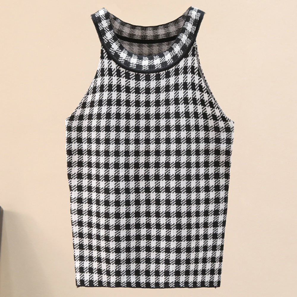 Damen Sportliches Tanktop mit schickem Karomuster Drune
