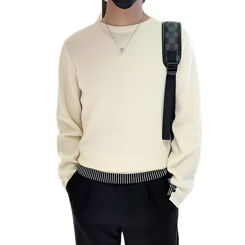 Herren Feinstrick-Pullover mit dezenter Rippenstruktur und kontrastiertem Saum Drune