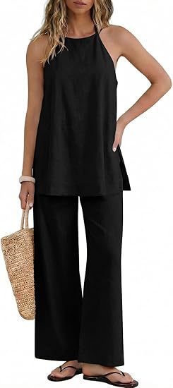 Damen Leichte und luftige Sommerhose mit Tanktop Drune