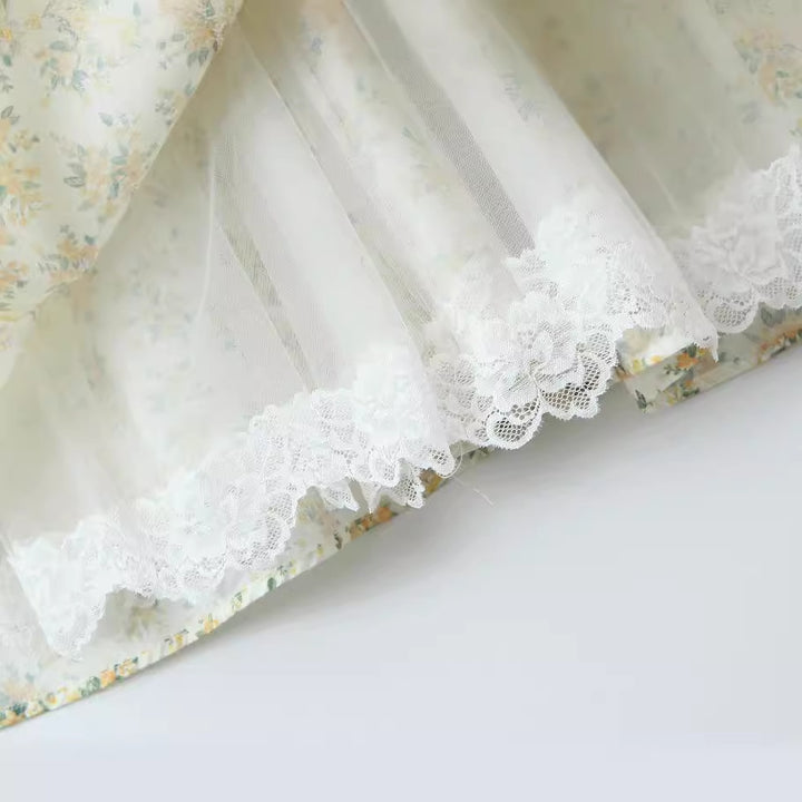 Damen Sommerliches A-Linien Kleid mit floralen Akzenten Drune