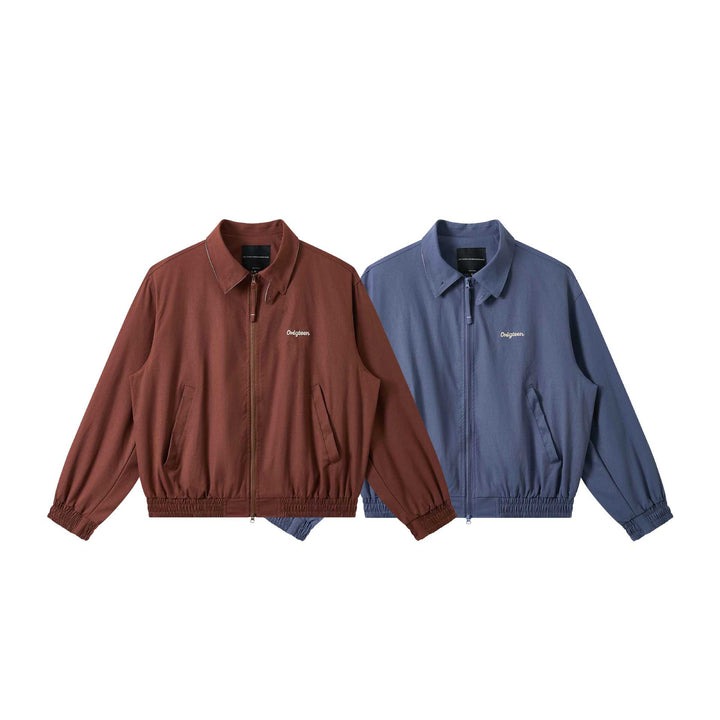 Herren Kurz geschnittener Boxy-Blouson mit hohem Stehkragen, elastischem Saum und Zipper-Front Drune