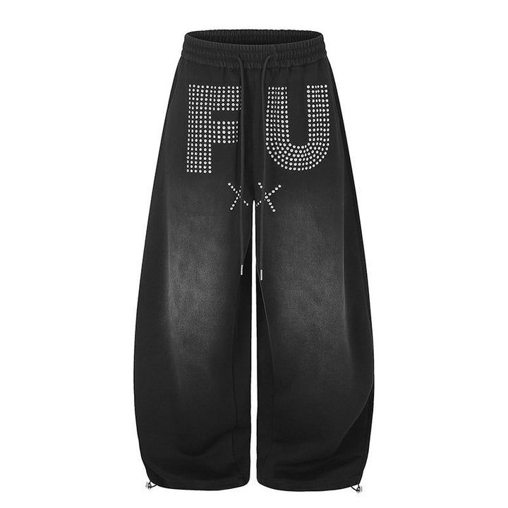 Damen Extraweite Cropped Palazzo-Sweathose mit Komfortbund und Tunnelzug Drune