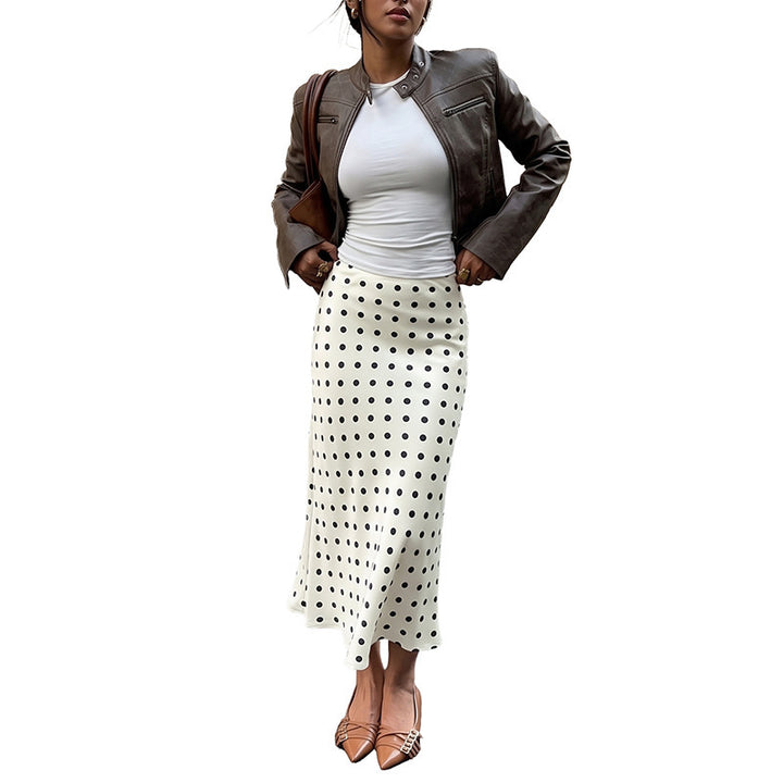Damen Elegante Maxirock mit Punkten Drune