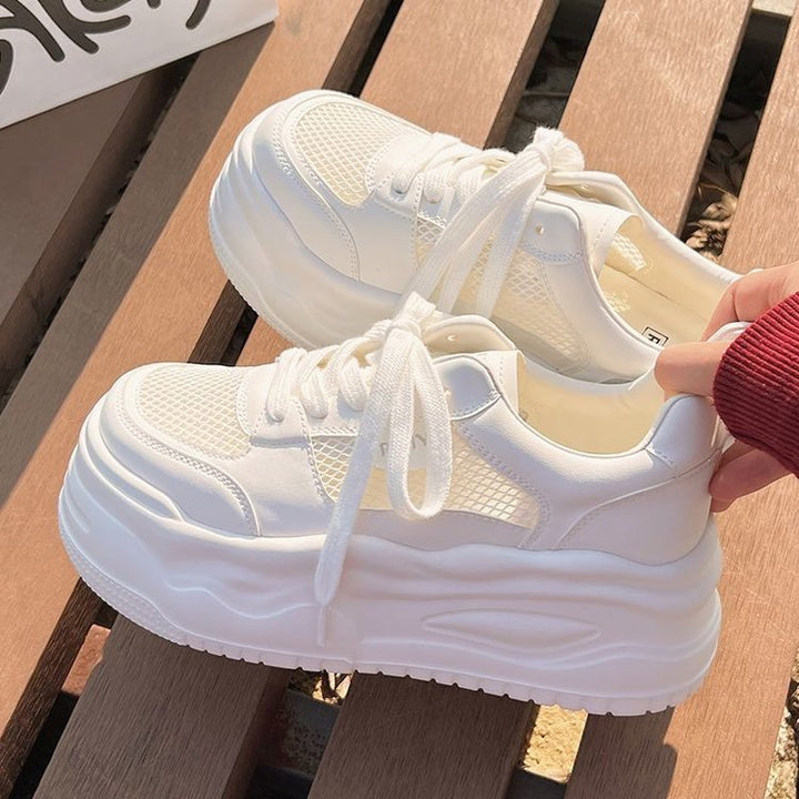 Damen Plateau-Sneaker mit atmungsaktivem Netzmaterial und innovativer Laufsohle Drune