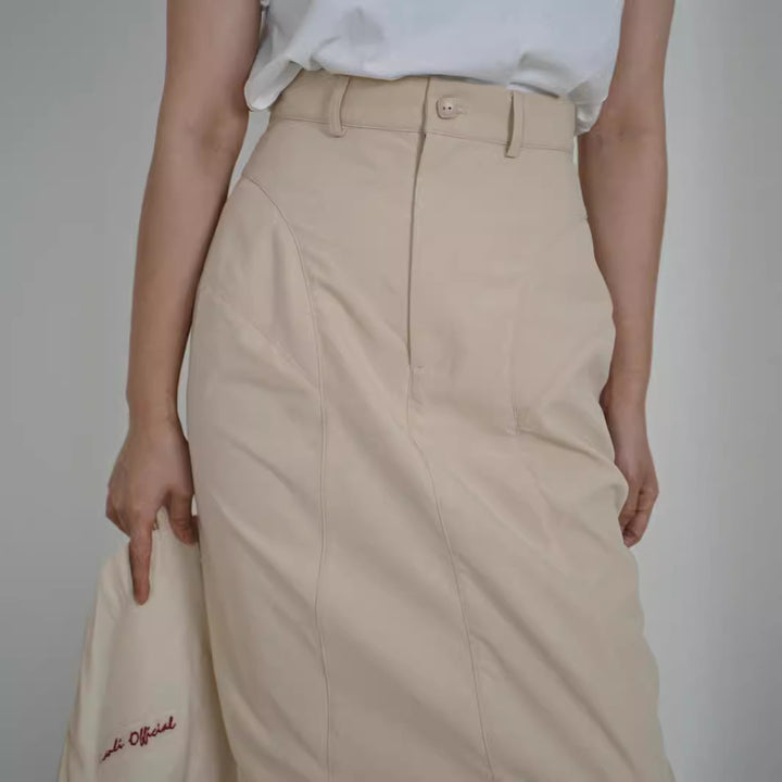 Damen Eleganter Midirock mit innovativem Schnitt Drune