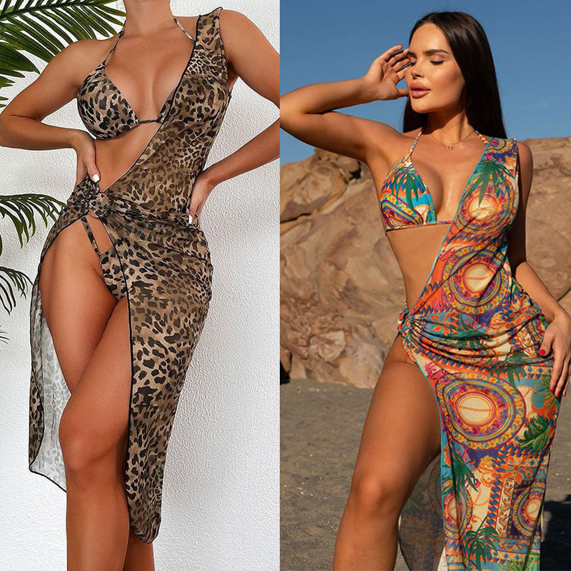 Damen Strandkleid mit raffiniertem Wickeldesign Drune