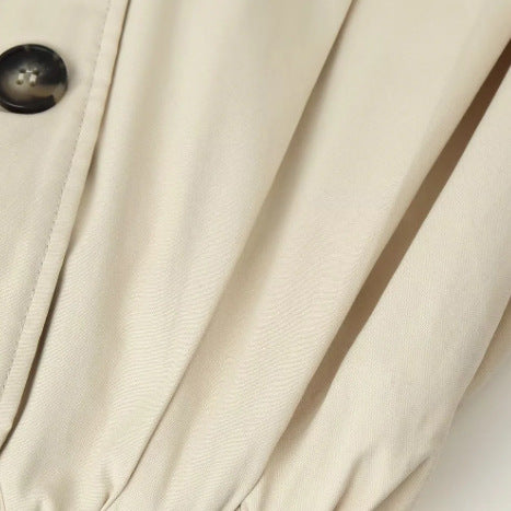 Damen Kurz geschnittene Wollmix-Jacke mit Stehkragen, Reißverschluss und Ballonärmeln Drune