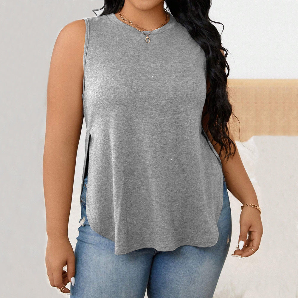Damen lässiges Tanktop mit seitlichen Schlitzen und modischem Schnitt Drune