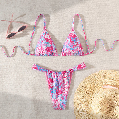 Damen Bikini-Set mit floralem Design und verstellbarem Schnitt Drune