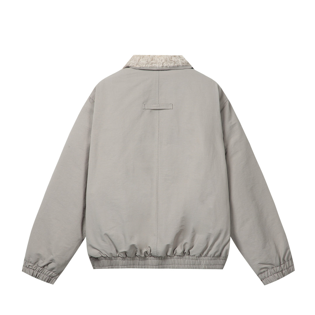 Damen Minimalistische Thermo‑Blousonjacke mit Kunstfell‑Umlegekragen und elastischem Tunnelzugsaum Drune