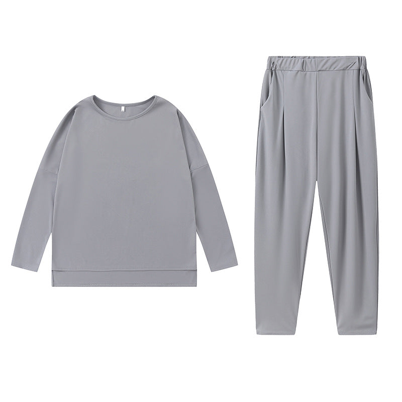 Damen Sportliches Sweat-Outfit mit elastischem Bund und geräumigen Taschen Drune