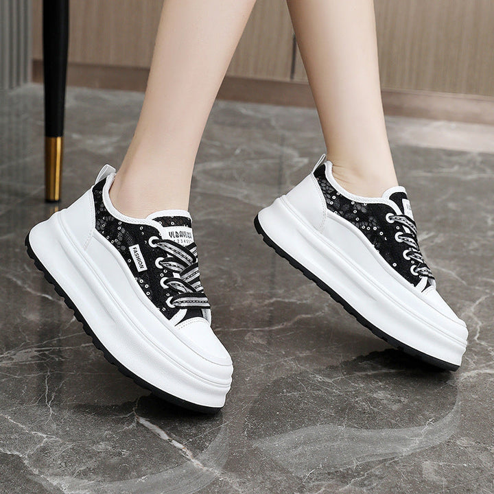 Damen modische Plateau Sneakers mit atmungsaktiver Mesh-Oberfläche und komfortabler Dämpfung Drune