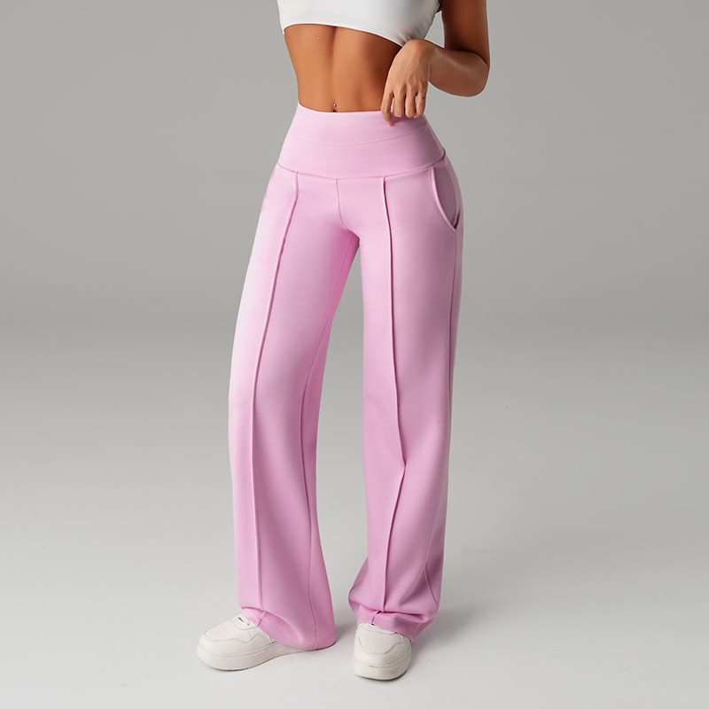 Damen High‑Waist Palazzo‑Sweatpants mit Bügelfalte und Komfortbund Drune