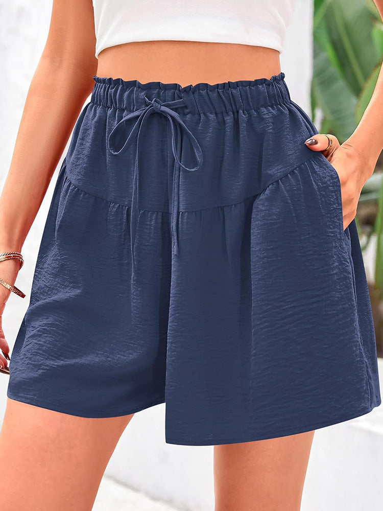 Damen Bequeme Loose-Fit Shorts mit Elastikbund und Taschen Drune