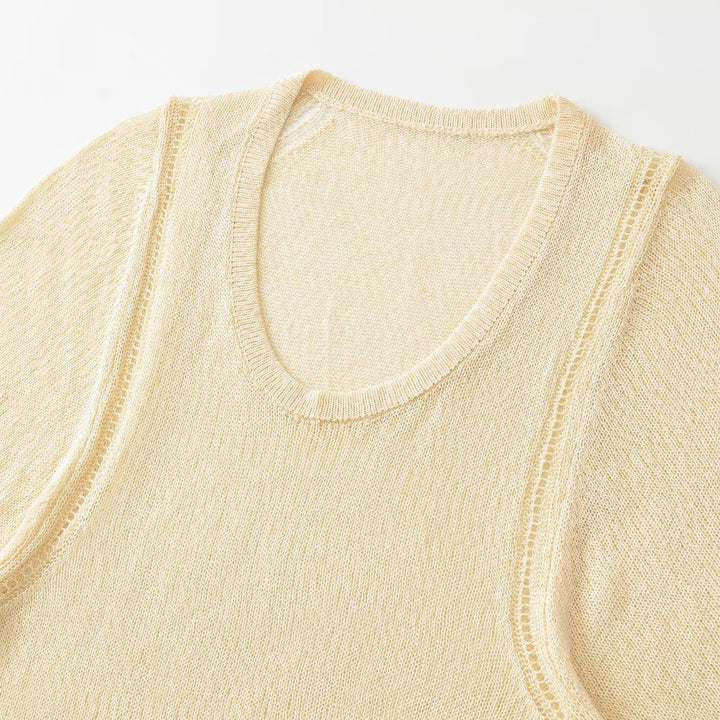 Damen Leichter Strickponcho mit weitem Arm und U-Ausschnitt Drune