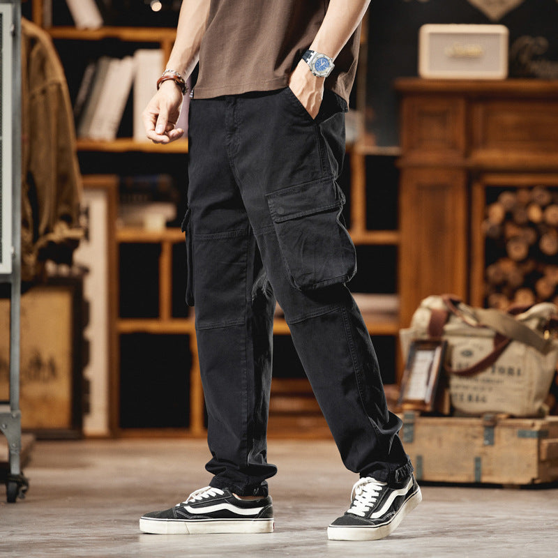 Herren Cargo-Hose im Utility-Look mit Knieabnähern und großen Klappentaschen Drune