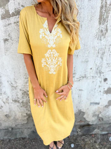 Damen Sommerliches Kleid mit aufwendiger Stickerei Drune