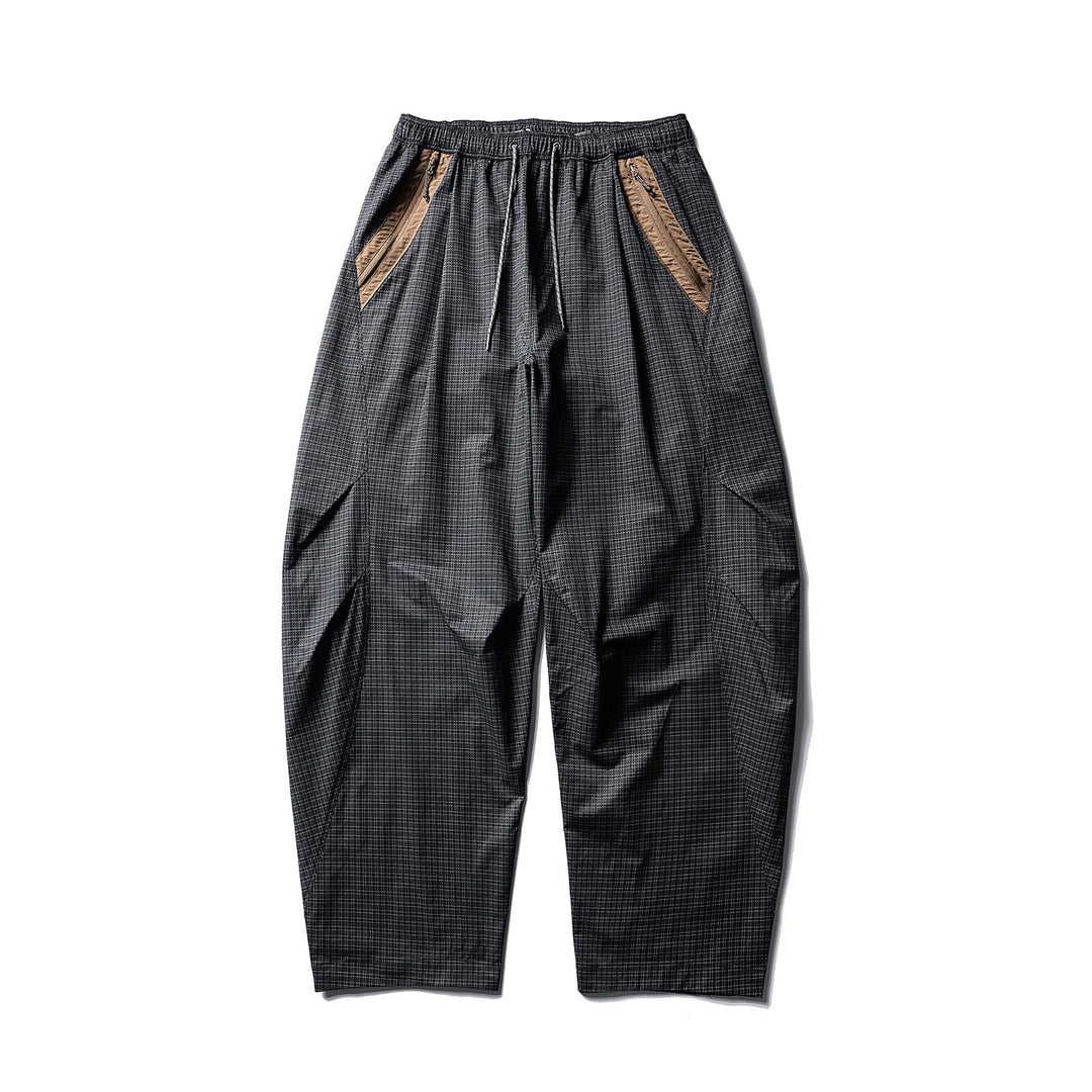 Herren Weite Ripstop-Freizeit-Hose mit elastischem Bund, Reißverschlusstaschen und Knie-Paneelen Drune