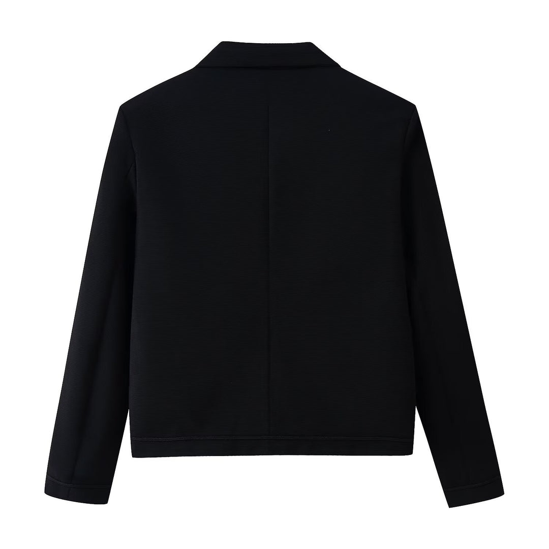 Damen Kurze Jacke mit Froschverschlüssen und Stehkragen Drune