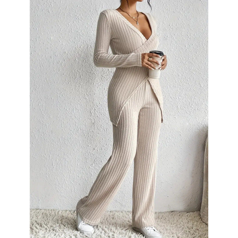 Damen elegantes lässiges Strickanzug Set Drune