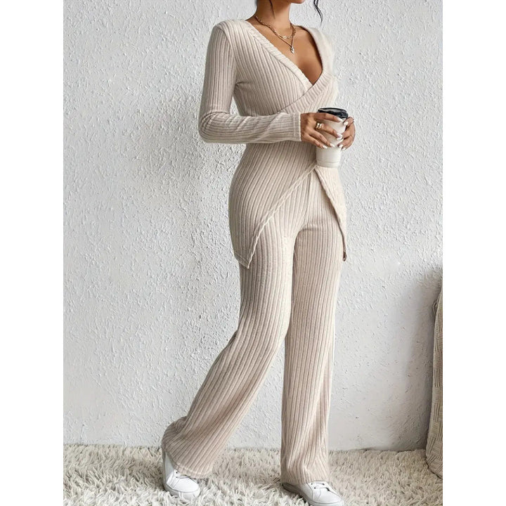 Damen elegantes lässiges Strickanzug Set Drune