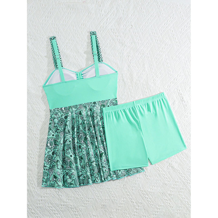 Damen Tankini mit floralem Rock und gepolstertem Oberteil Drune