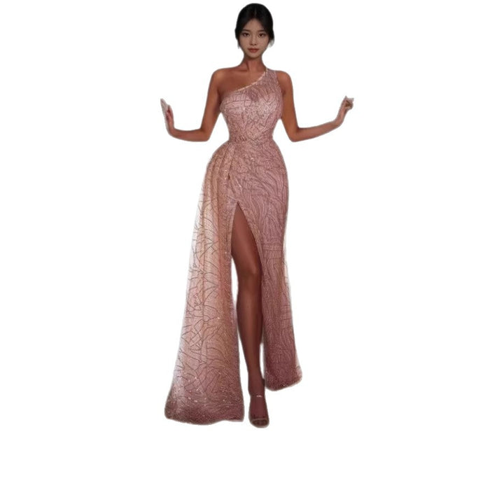 Damen Elegantes Abendkleid mit asymmetrischem Schnitt und funkelnden Details Drune