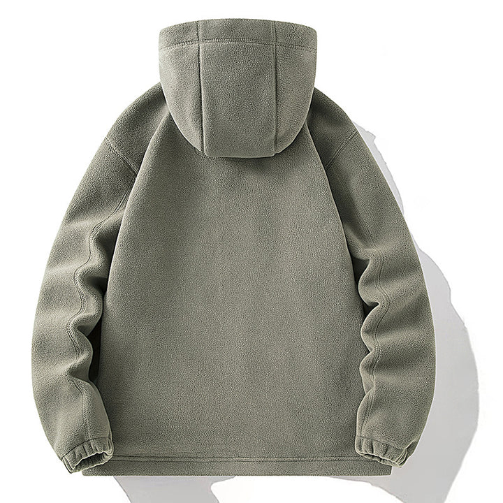 Herren Fleecejacke mit hohem Stehkragen, angerauter Innenseite und verdeckten Reißverschlusstaschen Drune