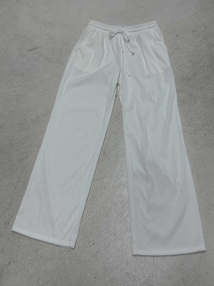 Damen Flared-Loungehose mit elastischem Bund und Bindebändern Drune