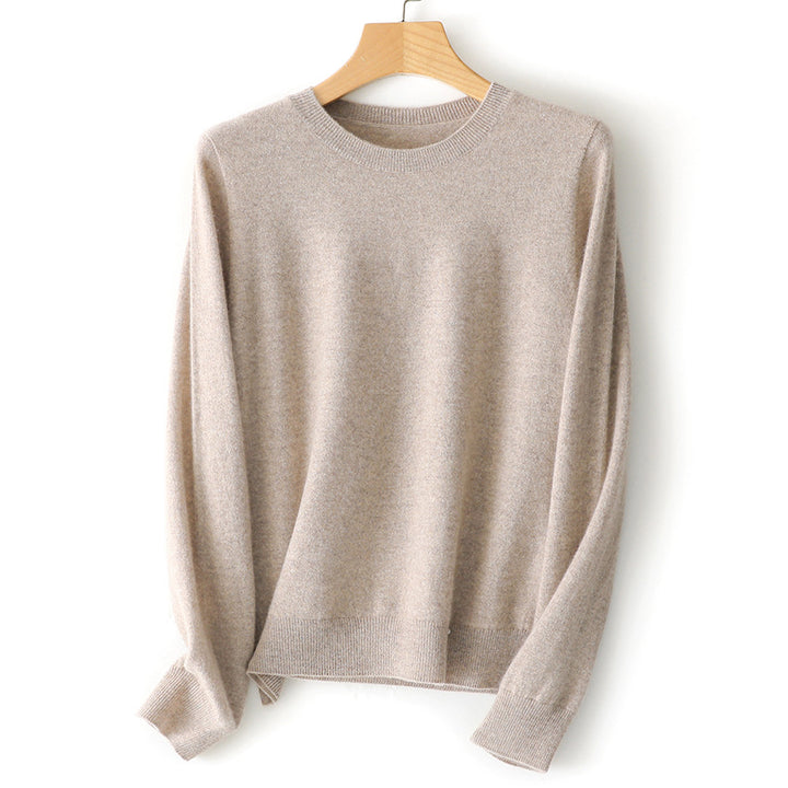 Damen Feinstrick-Rundhalspullover aus Kaschmir-Mix mit leichter Oversize-Passform Drune