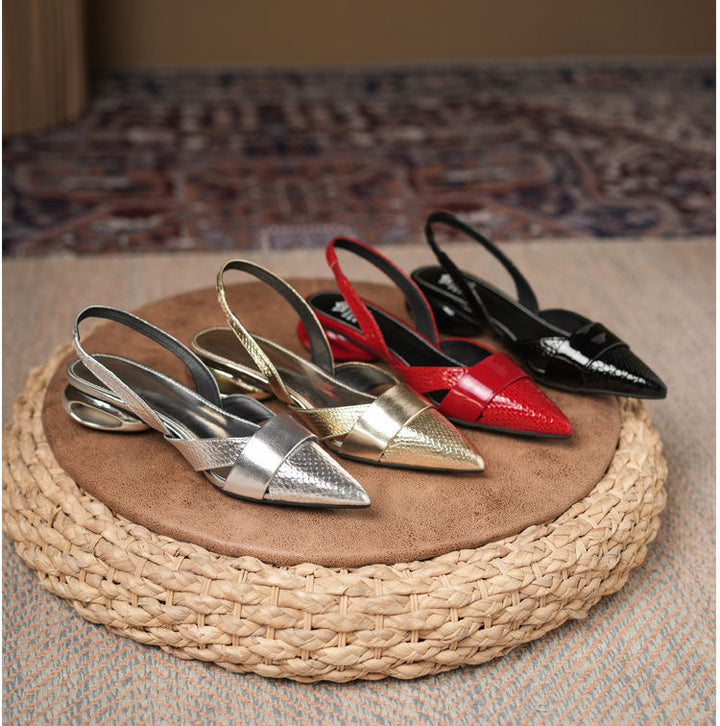 Damen Elegante Slingback-Absätze mit schicken metallischen Akzenten Drune