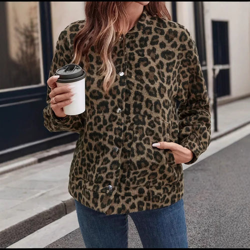 Damen Fleecejacke im trendigen Leopardenmuster Drune